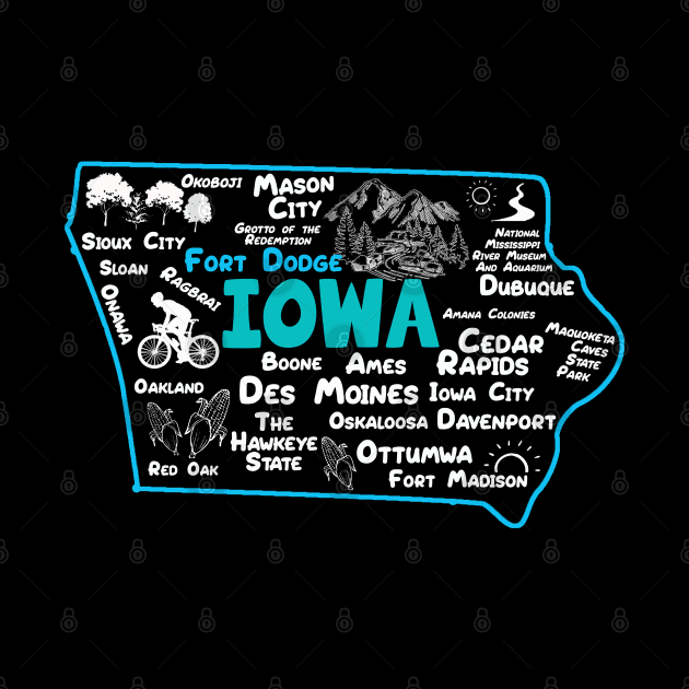 Iowa Fort Dodge Des Moines Cedar Rapids, Sioux City, Mason City, Boone, Ames, Davenport, Ottumwa, Fort Madison by BoogieCreates