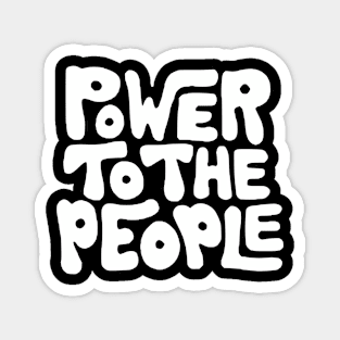 Power To The People - Retro Plain White Magnet