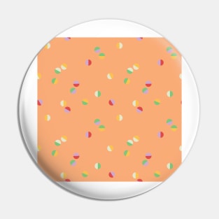 Scattered Dots Minimalist Geometric Pattern - Bright Colorful Orange Pin