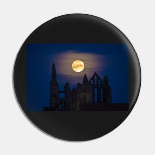 Whitby Abbey Moonrise Gothic Supermoon Benedictine Ruins IMG 1738 Pin