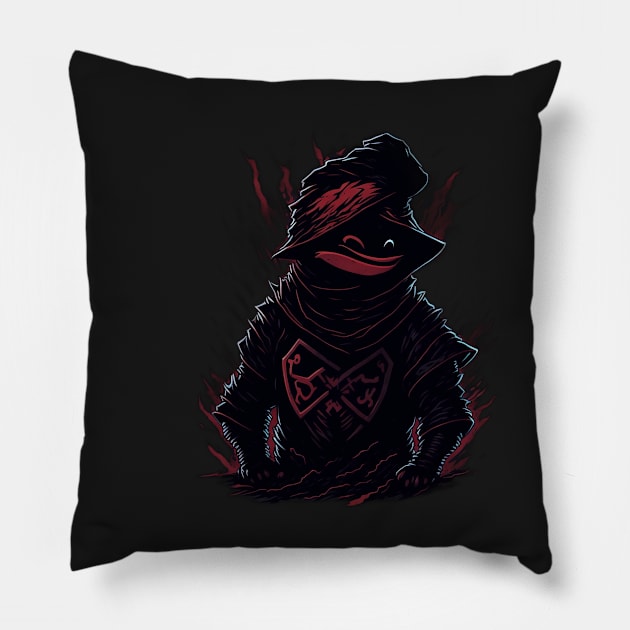 Evil Ninja Duck 003 Pillow by Kulturmagazine