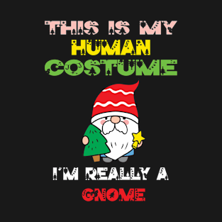 This Is My Human Costume I'm Really A Gnome Lover Christmas Gift Idea Gnome Cartoon T-Shirt