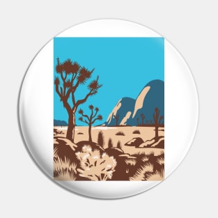 Joshua Tree National Park Riverside County California United States WPA Poster Art Color Pin