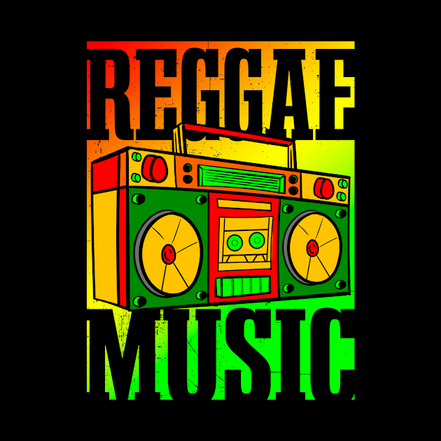 Reggae Music Boombox Vintage Vinyls Jamaican Gift by dconciente