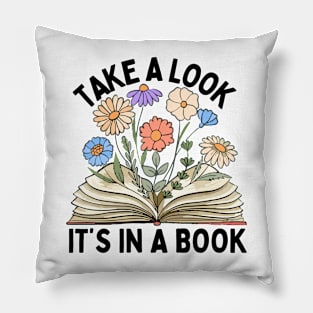 Take A Look It's In A Book Floral Pillow