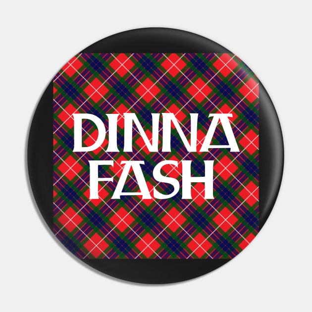 Dinna Fash Outlander Tartan Standard Square Pin by GraficBakeHouse