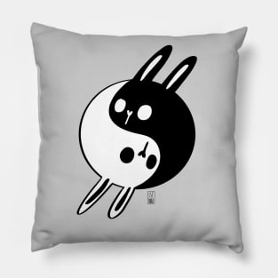 Yin Yang Bunnie Lover Gift Cute Rabbits Kawaii Pillow