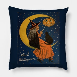 Vintage Look Hail Halloween Pillow