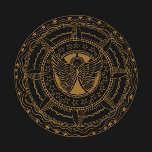 Angel Wings Gold Mandala T-Shirt