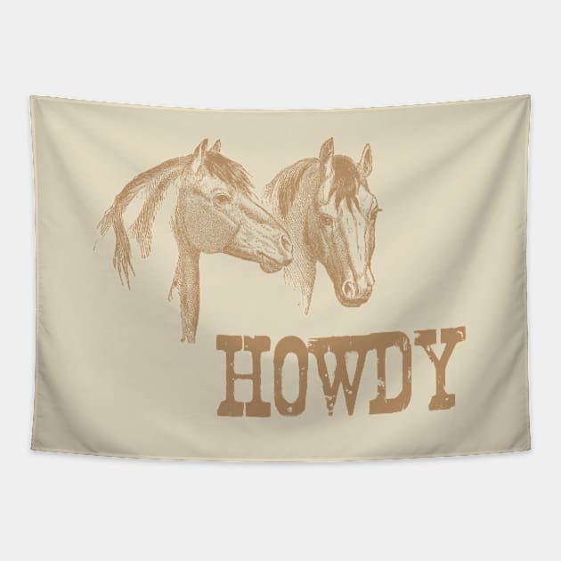 Two Horses with Text Tapestry by Biophilia