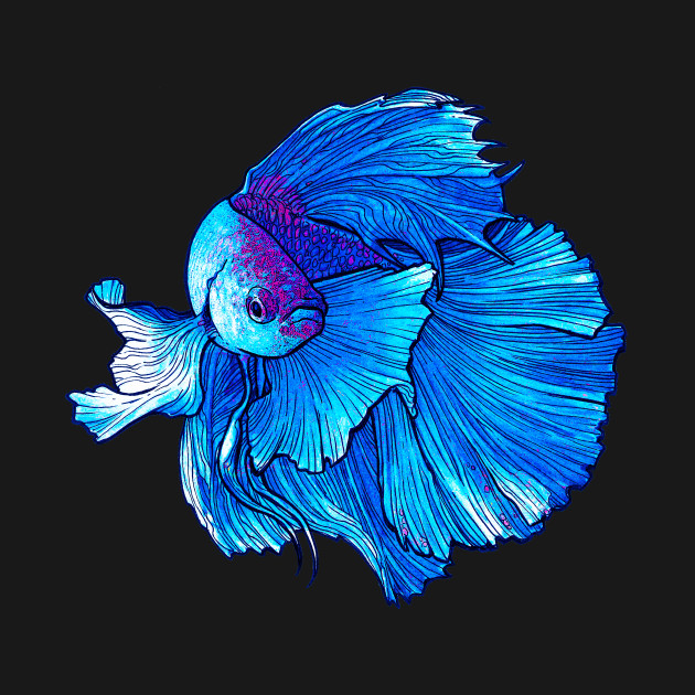 Disover Blue Betta Fish - Betta Fish - T-Shirt