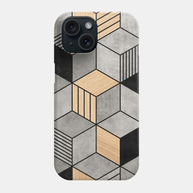 Concrete and Wood Cubes 2 Phone Case by ZoltanRatko