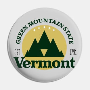 Vermont, The Green Mountain State Pin