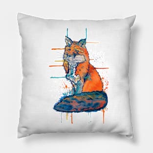 Watercolor Fox design best suited for white & off-white clothing Pillow