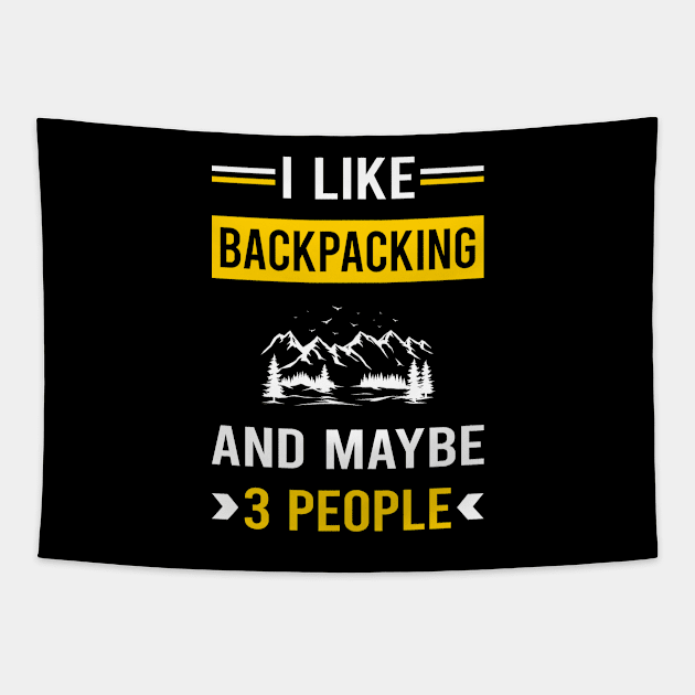 3 People Backpacking Backpack Backpacker Tapestry by Good Day