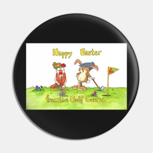 Easter Golf funny greeting card Pin