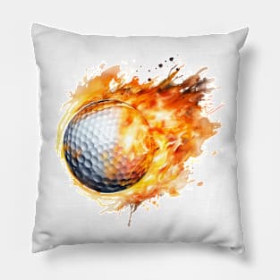 Flamming Golf Ball Pillow