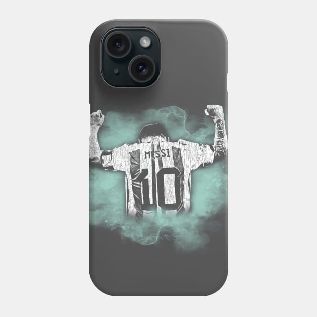 messi watercolor mint green Phone Case by Punk Fashion