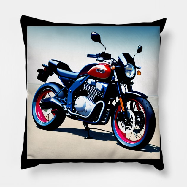 Vintage Sportbike Motorcycle Art Pillow by BAYFAIRE