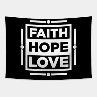 Faith Hope Love (white version) Tapestry