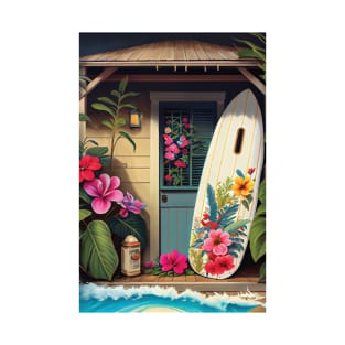 Surfer Beach Cabin in Hawaii T-Shirt