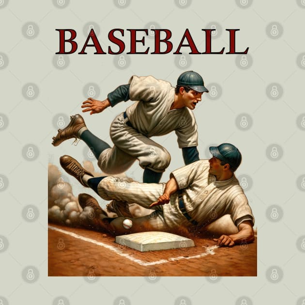 Vintage Baseball Poster by TooplesArt