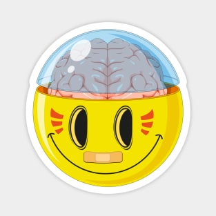 Smiley with a brain. Magnet