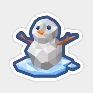 Snowman Low Poly Art Magnet