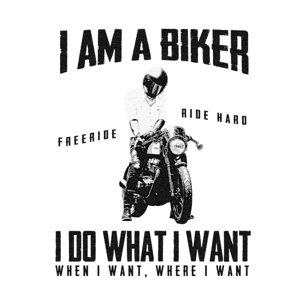 I Am A Biker Mens Funny Motorcycle by Aspita