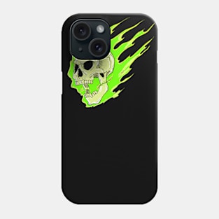 Green Fire Skull Phone Case