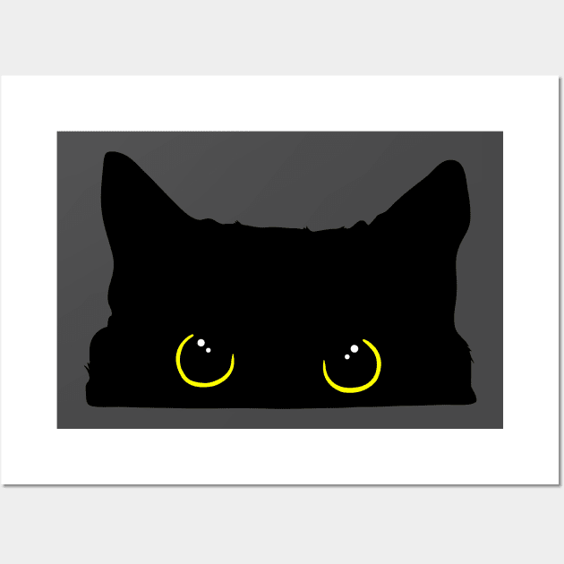 Black Cat Peeking - Black Cat - Sticker