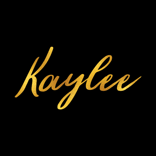 Kaylee Name Hand Lettering in Faux Gold Letters by Pixel On Fire