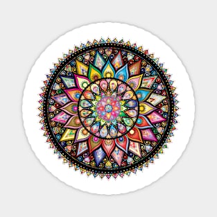 Colourful round mandala design Magnet