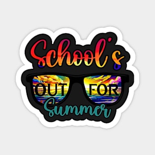 Cute Retro Last Day Of School Schools Out For Summer Teacher Magnet