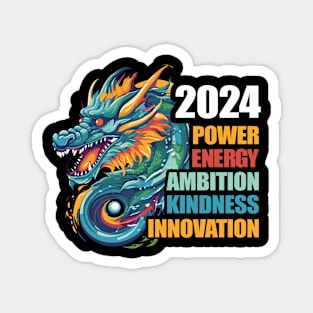 Chinese New Year Tshirt Gift, Dragon Shirt, 2024 New Year, Year of the Dragon, Lunar New Year, CNY 2024, Vietnamese New Year, Tet 2024 Magnet