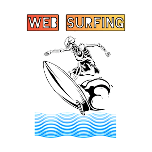 Web Surfing Skeleton 2021 Design T-Shirt