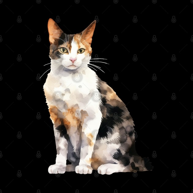 Japanese Bobtail Cat by DavidBriotArt