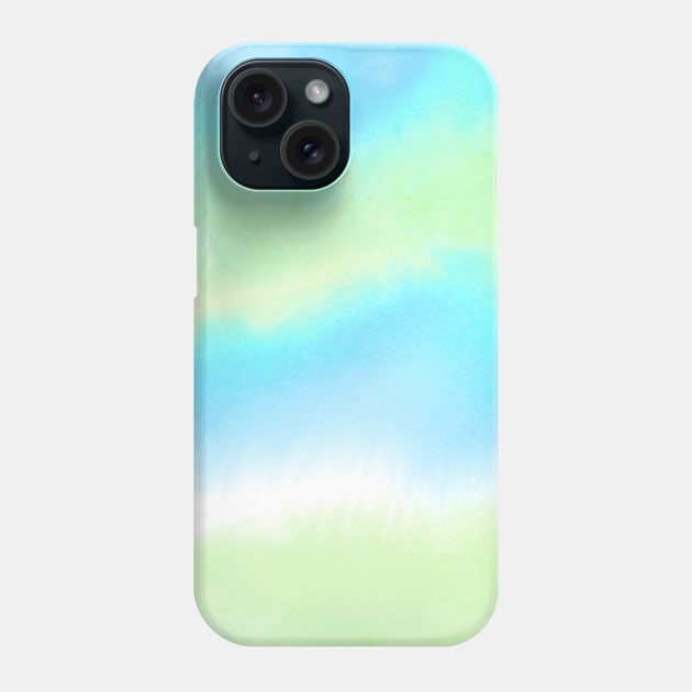 Blue and Green Watercolor Blend Phone Case by Carolina Díaz