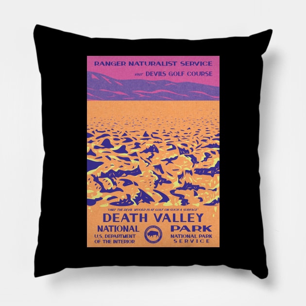 Death Valley National Park Devils Golf Course WPA Pillow by JordanHolmes