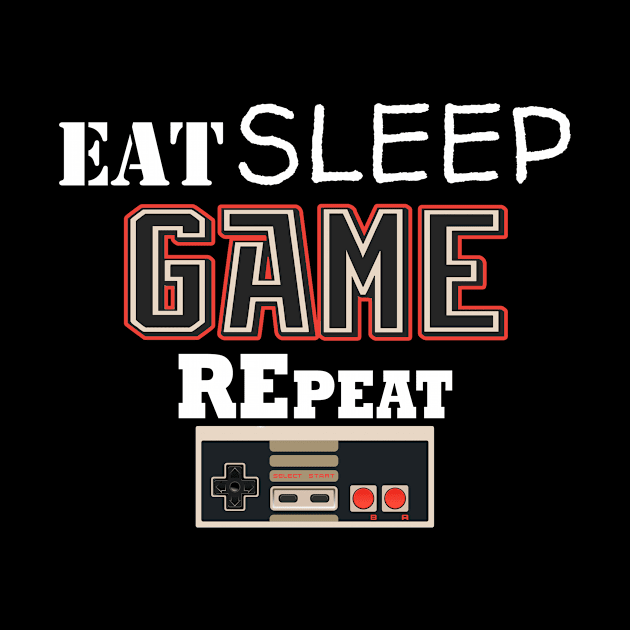 Eat Sleep Game Repeat Novelty Quarantine T-Shirt| I Paused My Game, Funny Gamer, Nerd Geek, Gaming, Video Game by Houndhand-Y