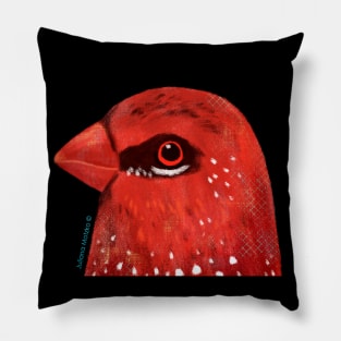 Strawberry Finch Bird Pillow