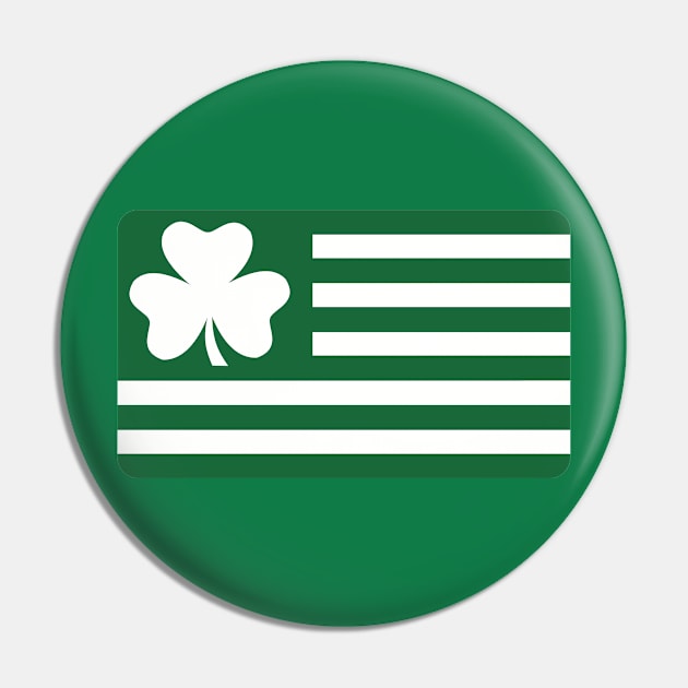 Irish Shamrock flag Pin by Designzz