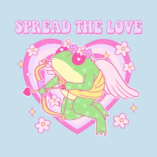 Frog In Love Cupid Frog Spread The Love Couples Love T-Shirt