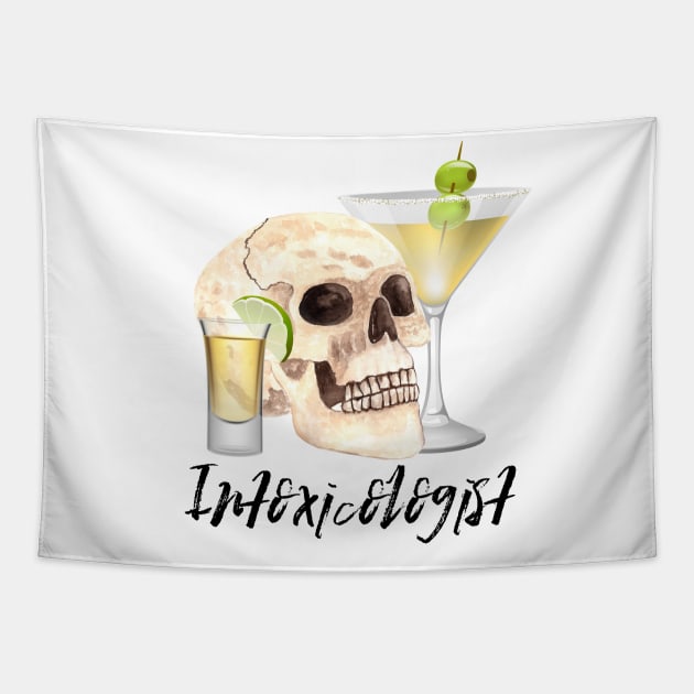 Intoxicologist Skull Tapestry by ColorFlowCreations