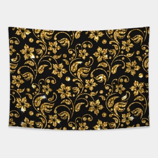 Golden flowers, modern look Tapestry