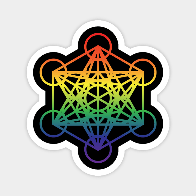 Metatron's Cube Sacred Geometry Rainbow Magnet by Trapezio