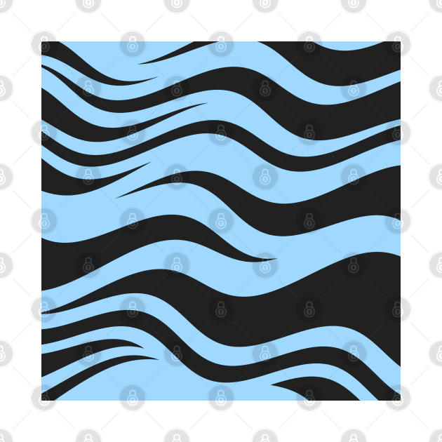 Blue Black Zebra Stripes Pattern by mareescatharsis