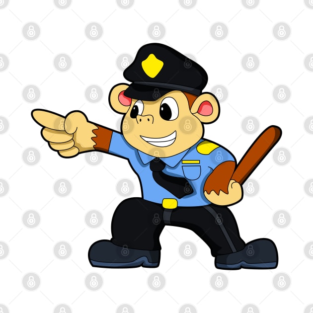 Monkey as Police officer - Police by Markus Schnabel