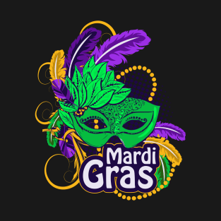 Mardi Gras For Women 2020 NOLA Feathers Mask Souvenir T-Shirt
