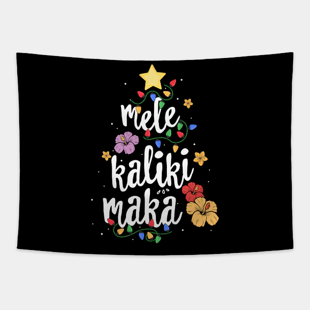 Mele Kalikimaka Christmas Tree Tapestry by JanaeLarson